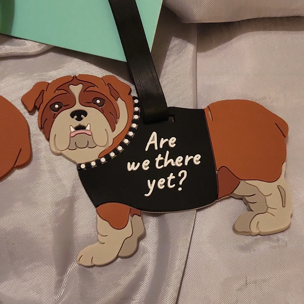 Bulldog luggage tag set new on card - Picture 2 of 3